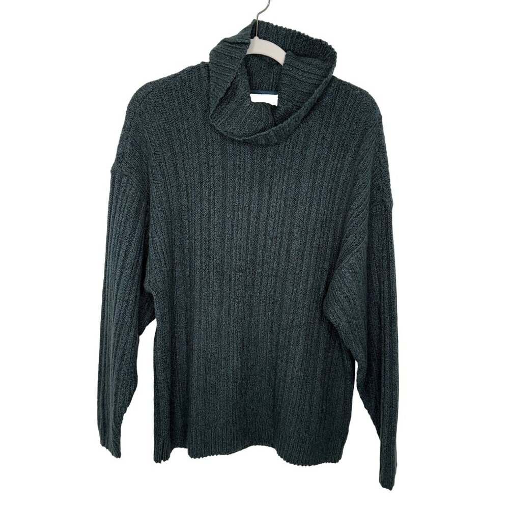 Cabi #3885 Tryst Pullover Dark Teal Cowl Neck Sweater, M